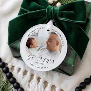 Erstes Weihnachten als Opa Personalisiertes Baby-F Ornament
