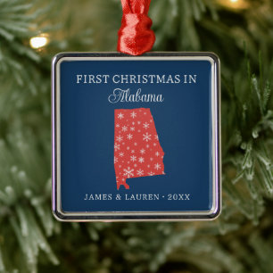 Erstes Weihnachten als Paar in Alabama USA Bundess Ornament Aus Metall