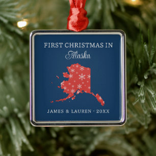 Erstes Weihnachten als Paar in Alaska, USA-Bundess Ornament Aus Metall