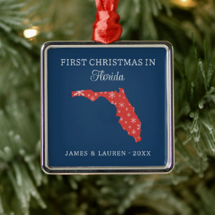 Erstes Weihnachten als Paar in Florida, USA-Bundes Ornament Aus Metall