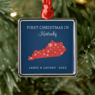 Erstes Weihnachten als Paar in Kentucky USA Bundes Ornament Aus Metall