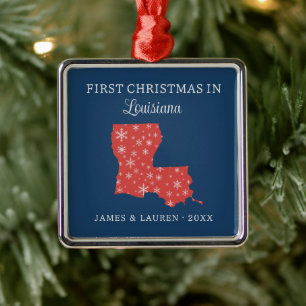 Erstes Weihnachten als Paar in Louisiana USA Bunde Ornament Aus Metall