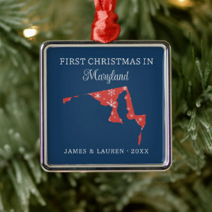 Erstes Weihnachten als Paar in Maryland USA Bundes Ornament Aus Metall