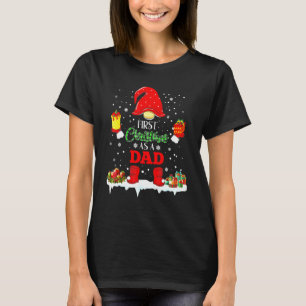 Erstes Weihnachten als Papa  Vater Gartenzwerg Wei T-Shirt