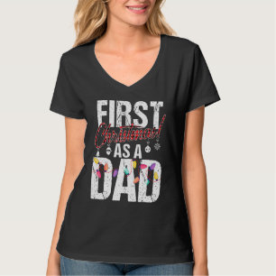 Erstes Weihnachten als Papa Xmas Lichter 2021 Papa T-Shirt