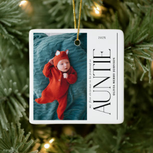 Erstes Weihnachten als Tante beworben Daddy Foto Keramikornament