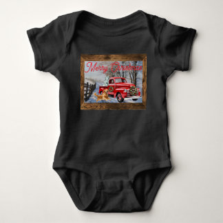 Erstes Weihnachten auf dem Bauernhof für Babys Baby Strampler