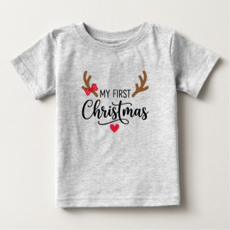 Erstes Weihnachten Baby Mädchen Rentiergeweih Todd T-shirt