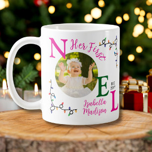 Erstes Weihnachten Baby Mädchen Rosa Erstes Noel F Kaffeetasse