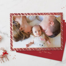 Erstes Weihnachten Baby Streifenrahmen Foto Roségo