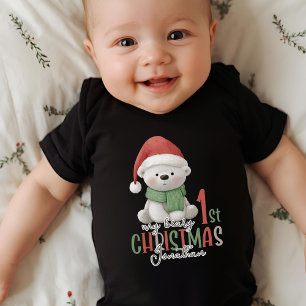 Erstes Weihnachten Benutzername Schwarz Baby Strampler