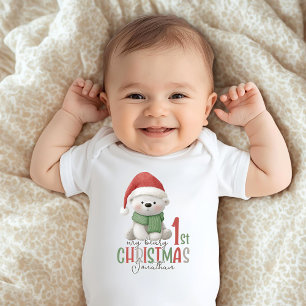 Erstes Weihnachten Benutzername Weiß Baby Strampler