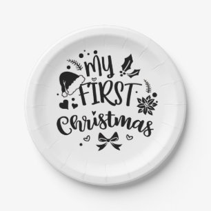 Erstes Weihnachten der Babys passende Familie  Pappteller