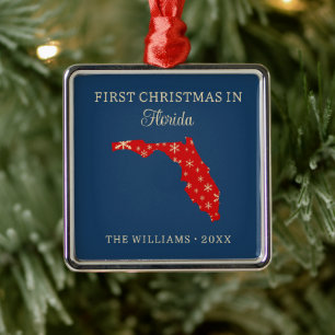 Erstes Weihnachten der Familie in Florida, USA-Bun Ornament Aus Metall