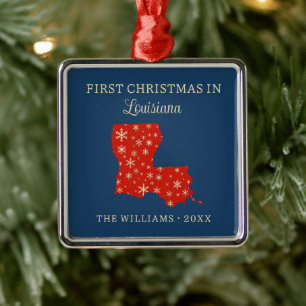 Erstes Weihnachten der Familie in Louisiana, USA-B Ornament Aus Metall