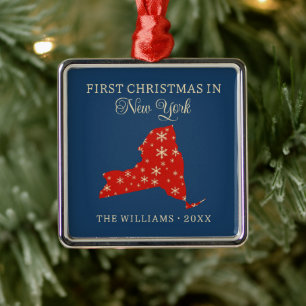 Erstes Weihnachten der Familie in New York, USA-Bu Ornament Aus Metall