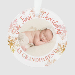 Erstes Weihnachten der Großeltern Gold Blush Schne Ornament