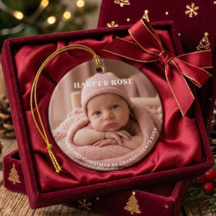 Erstes Weihnachten der Großeltern Neugeborenen-Fot Keramik Ornament