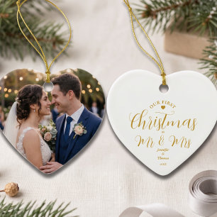Erstes Weihnachten der Neuvermählten, benutzerdefi Keramik Ornament