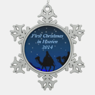 Erstes Weihnachten der Verzierung in des Schneeflocken Zinn-Ornament