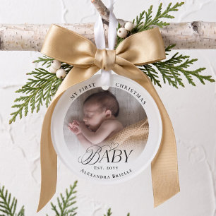 Erstes Weihnachten des Babys - Elegantes Personali Ornament