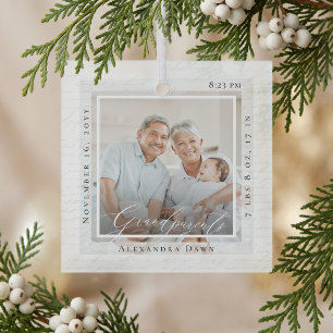 Erstes Weihnachten des Babys - Foto - Geburtsstati Ornament Aus Glas