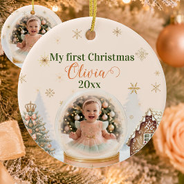Erstes Weihnachten des Babys Foto personalisiert Keramik Ornament