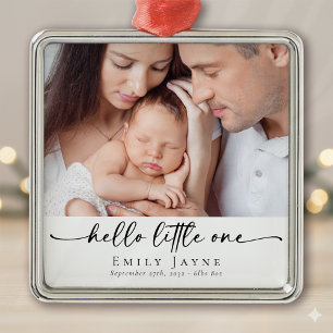 Erstes Weihnachten des Babys Geburtsankündigung Ornament Aus Metall