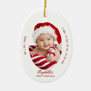 Erstes Weihnachten des Babys - Geburtsstatistiken Keramik Ornament