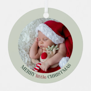 Erstes Weihnachten des Babys - individuelles Foto Ornament Aus Metall