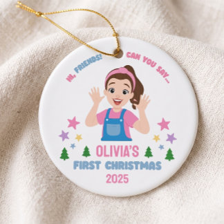 Erstes Weihnachten des Babys mit individuellem Nam Keramik Ornament