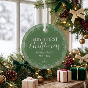 Erstes Weihnachten des Babys mit individuellem Nam Ornament Aus Glas
