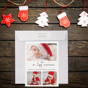 Erstes Weihnachten des Babys Modern 3 Foto Hochf