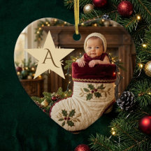 Erstes Weihnachten des Babys Monogramm Whimsical F