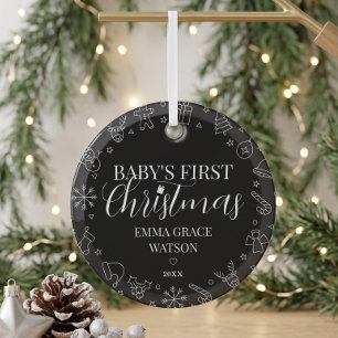 Erstes Weihnachten des Babys - Personalisierte Eri Ornament Aus Glas