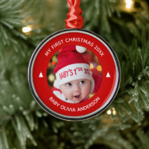 Erstes Weihnachten des Babys - rote individuelle E