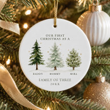 Erstes Weihnachten Familie zu Dritt Personalisiert