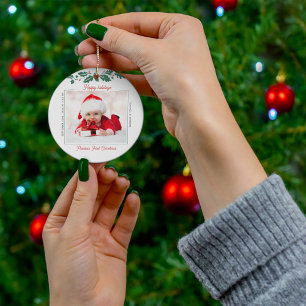Erstes Weihnachten Frohe Feiertage Oma Baby Foto Keramik Ornament