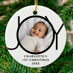 Erstes Weihnachten für Baby Mädchen mit Freude Fot Keramik Ornament