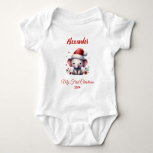 Erstes Weihnachten für Baby süßer personalisierter Strampler
