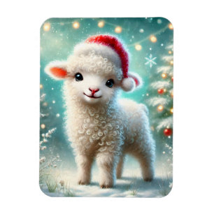 Erstes Weihnachten für das Lämmchen Magnet