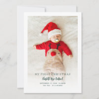 Erstes Weihnachten Geburtsankündigung Baby Foto