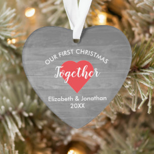 Erstes Weihnachten gemeinsam Rustikales Holz Ornament