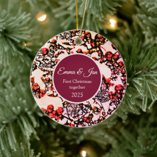 Erstes Weihnachten gemeinsam Winterbeeren Keramik Ornament