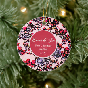 Erstes Weihnachten gemeinsam Winterbeeren Keramik Ornament
