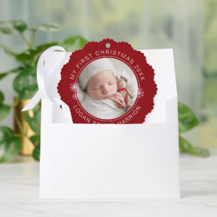 Erstes Weihnachten Geschenkfoto für Babys Ornament Karte