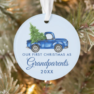 Erstes Weihnachten Großeltern Vintage Blauer LKW Ornament