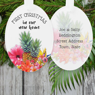 Erstes Weihnachten Hawaiianische Blumen Benutzerde Ornament