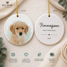 Erstes Weihnachten Hund Katze Andenken Foto Name