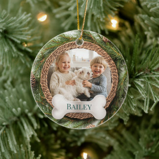 Erstes Weihnachten Hund Katze Foto Keramik Ornament